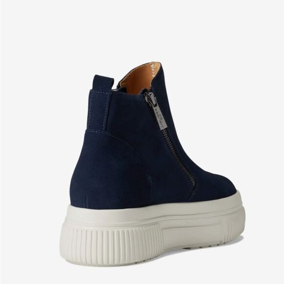 J/Slides Wyona WP Waterproof Wedge Sneaker- Navy Suede - Picture 4 of 12